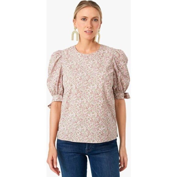 Tuckernuck Hyacinth House Size XS  Red Floral Fiona Blouse $88 Shirt Top - Picture 1 of 13